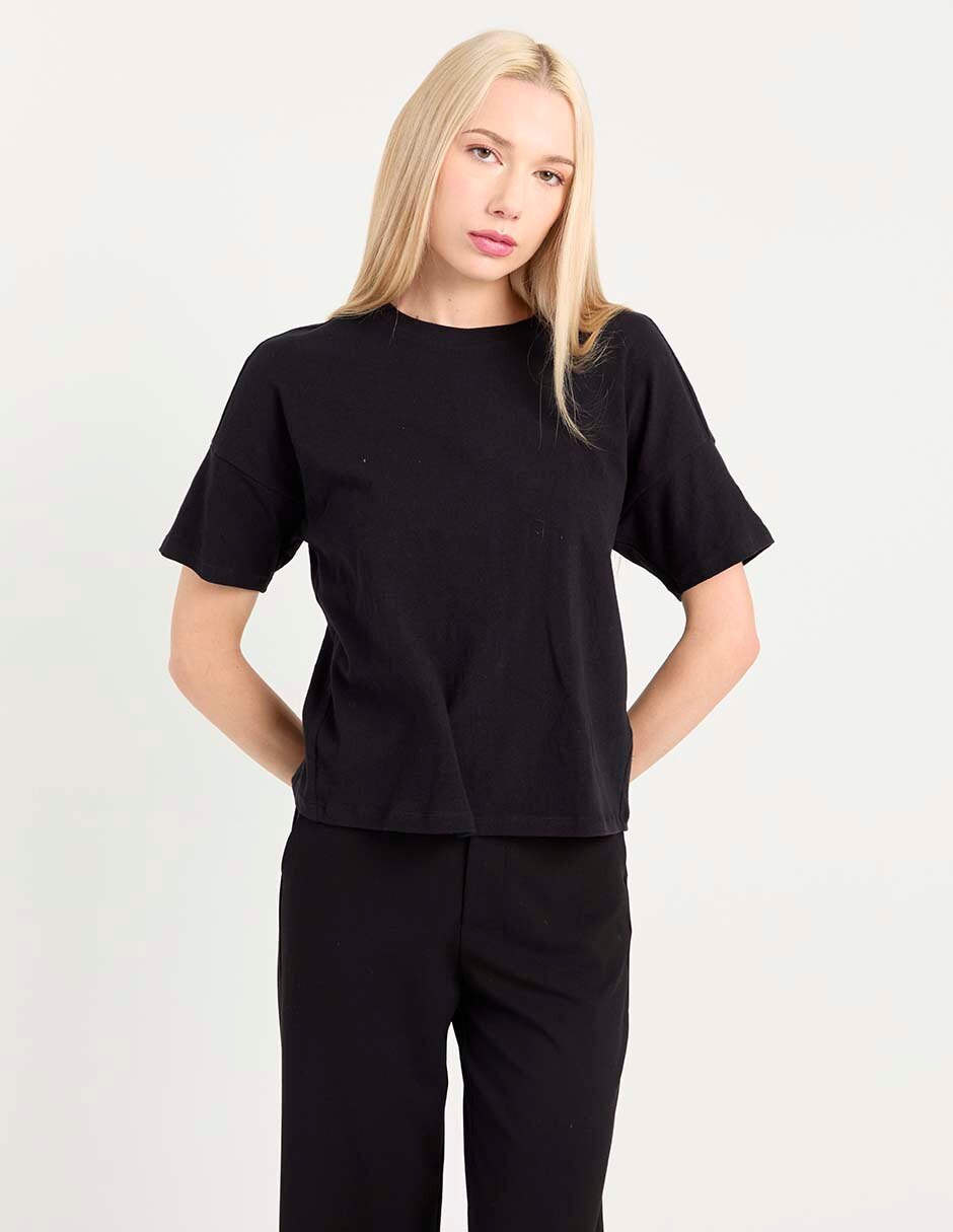 Playera manga corta Non Stop cuello redondo para mujer Suburbia