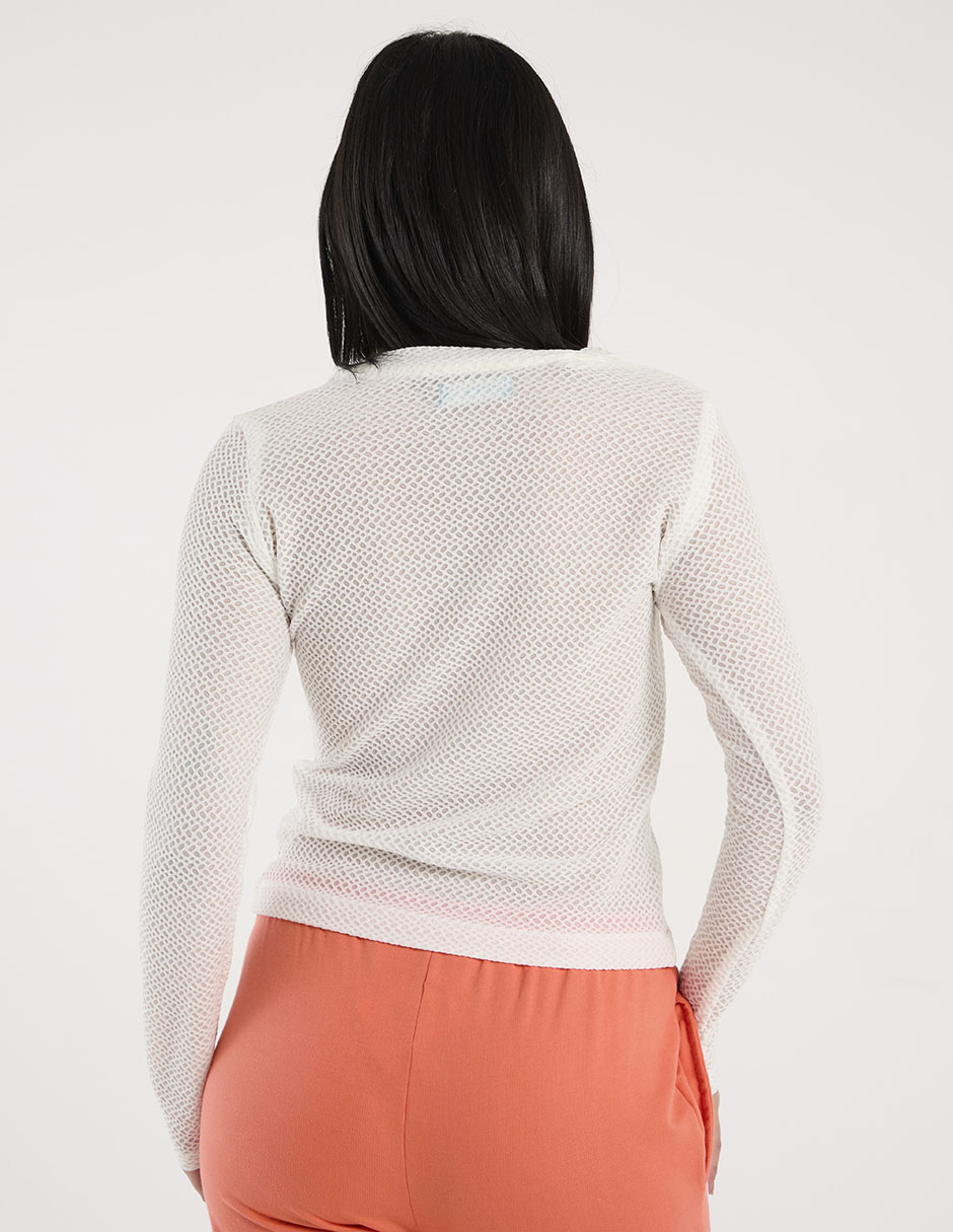 Playera manga larga cuello redondo para mujer 2
