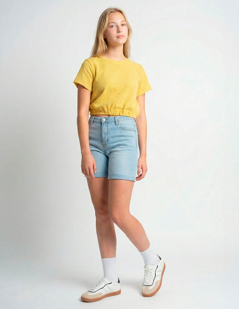 Playera manga corta cuello redondo para mujer 3