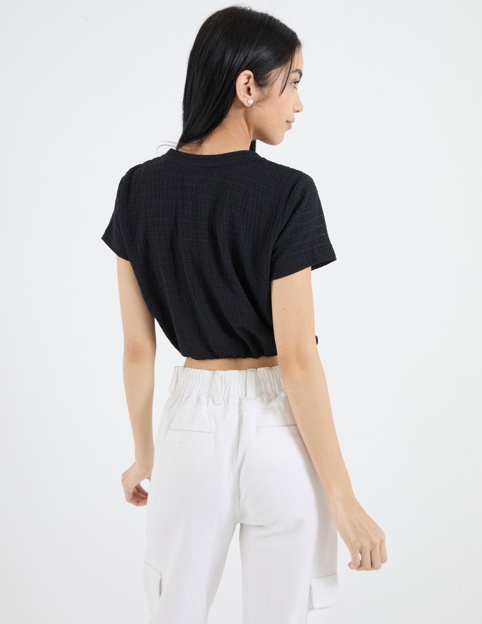 Playera manga corta Non Stop cuello redondo para mujer