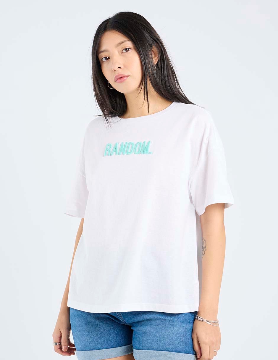 Playera manga corta cuello redondo para mujer