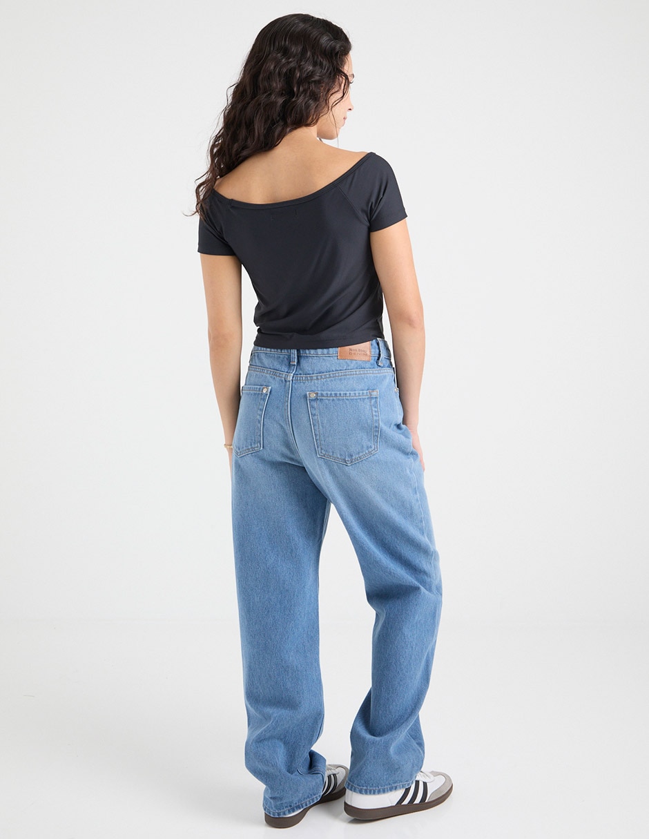 Jeans relaxed straight para mujer 2