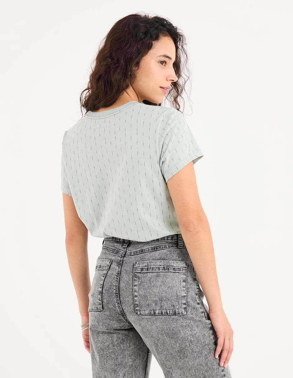 Playera manga corta cuello redondo para mujer 2