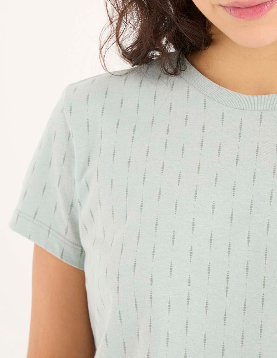 Playera manga corta cuello redondo para mujer 4