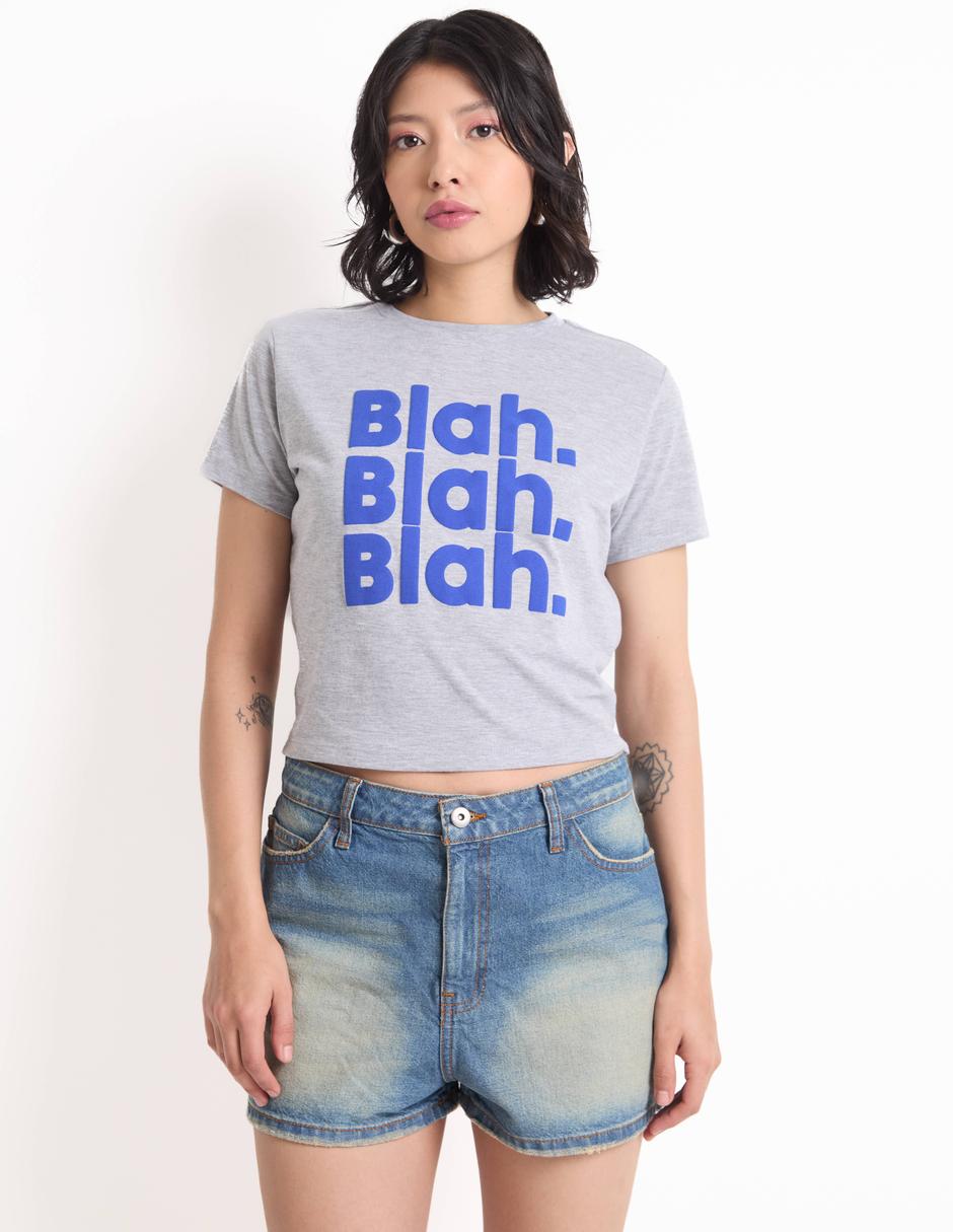 Playera manga corta cuello redondo para mujer