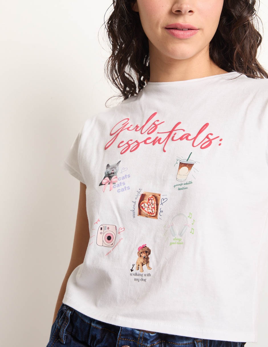 Playera manga corta cuello redondo para mujer 4