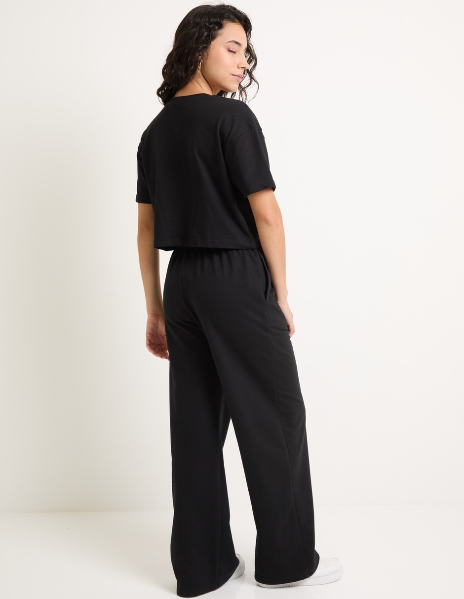 Pants straight con elástico para mujer 2