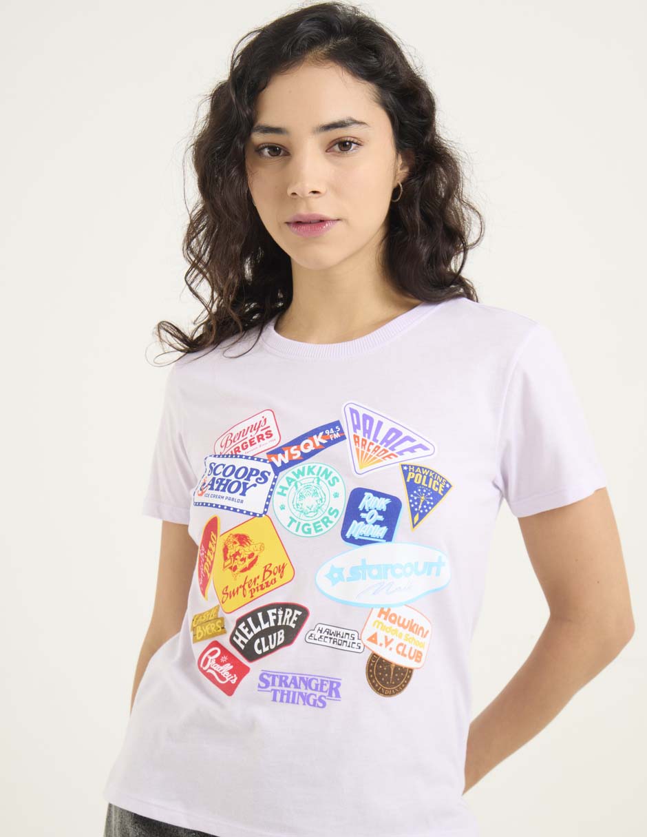 Playera manga corta cuello redondo para mujer Playera manga corta cuello redondo para mujer