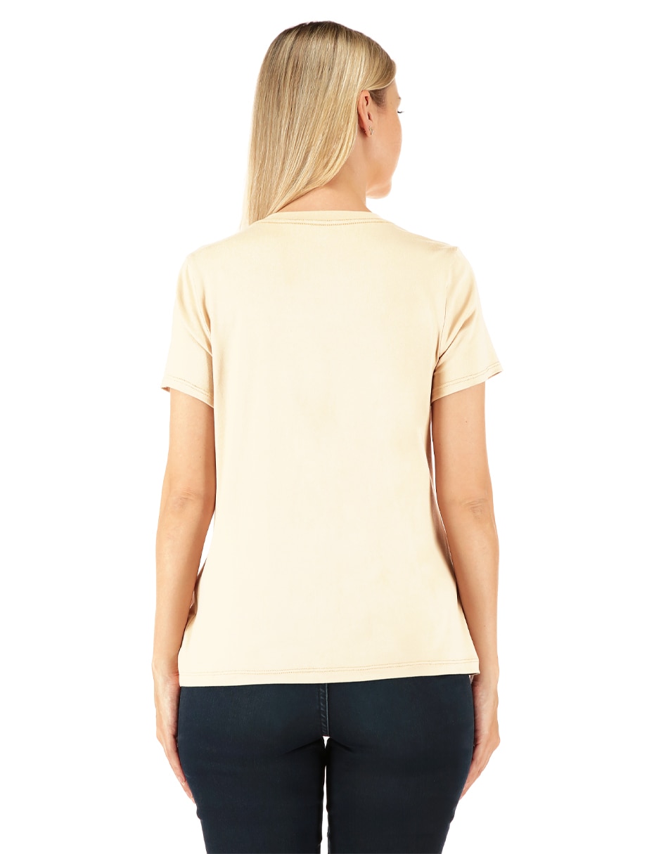 Playera manga corta cuello redondo para mujer 2
