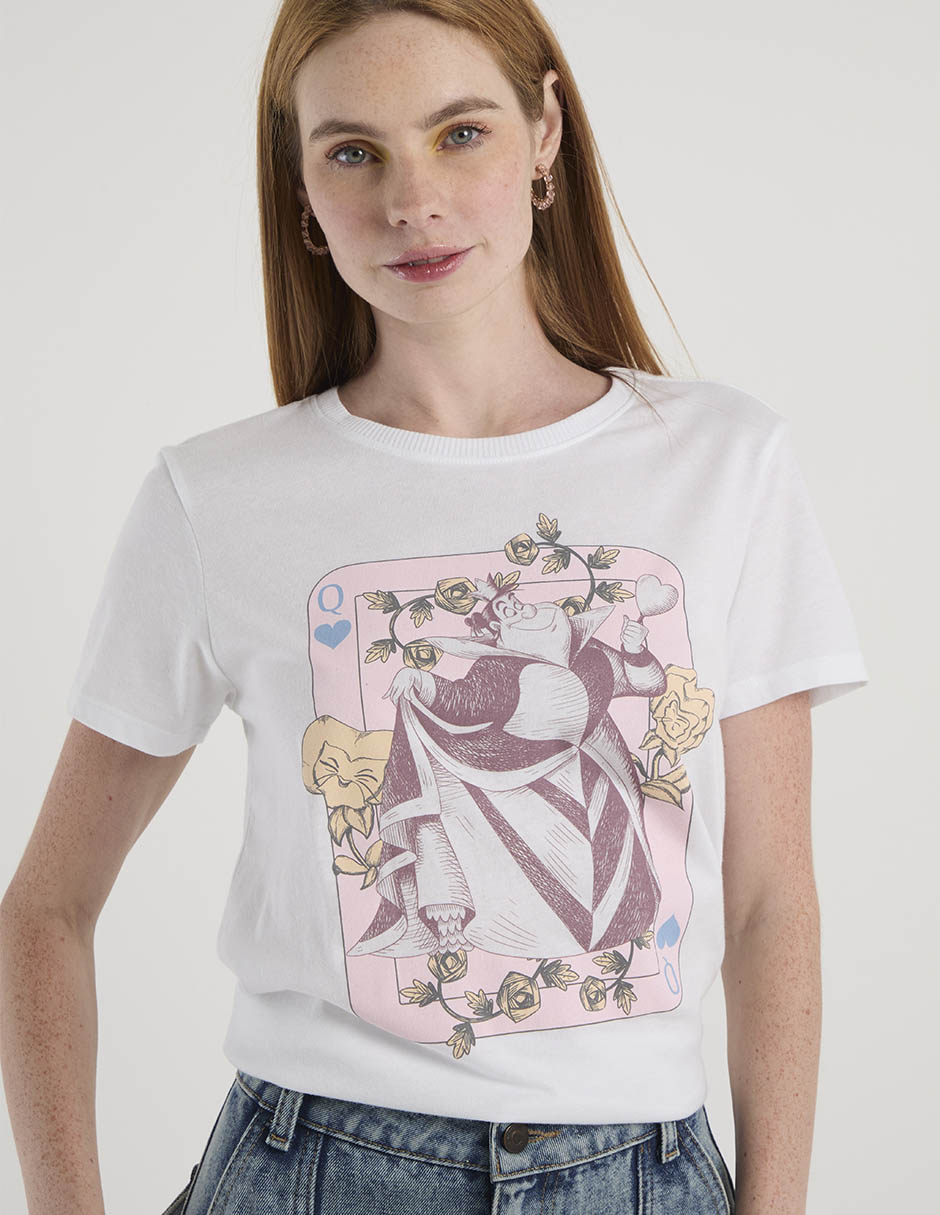 Playera manga corta Alice in Wonderland cuello redondo para mujer 3