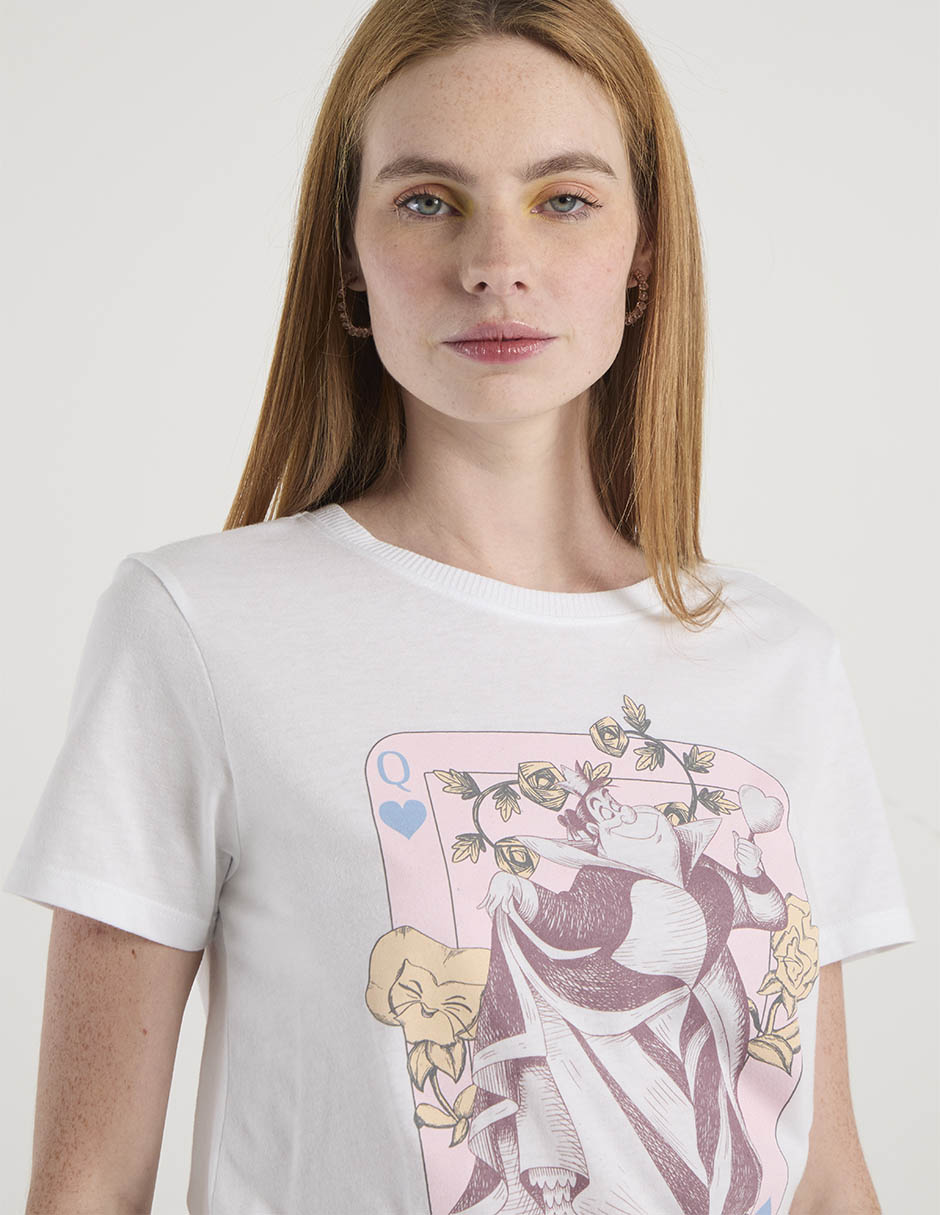 Playera manga corta Alice in Wonderland cuello redondo para mujer 4