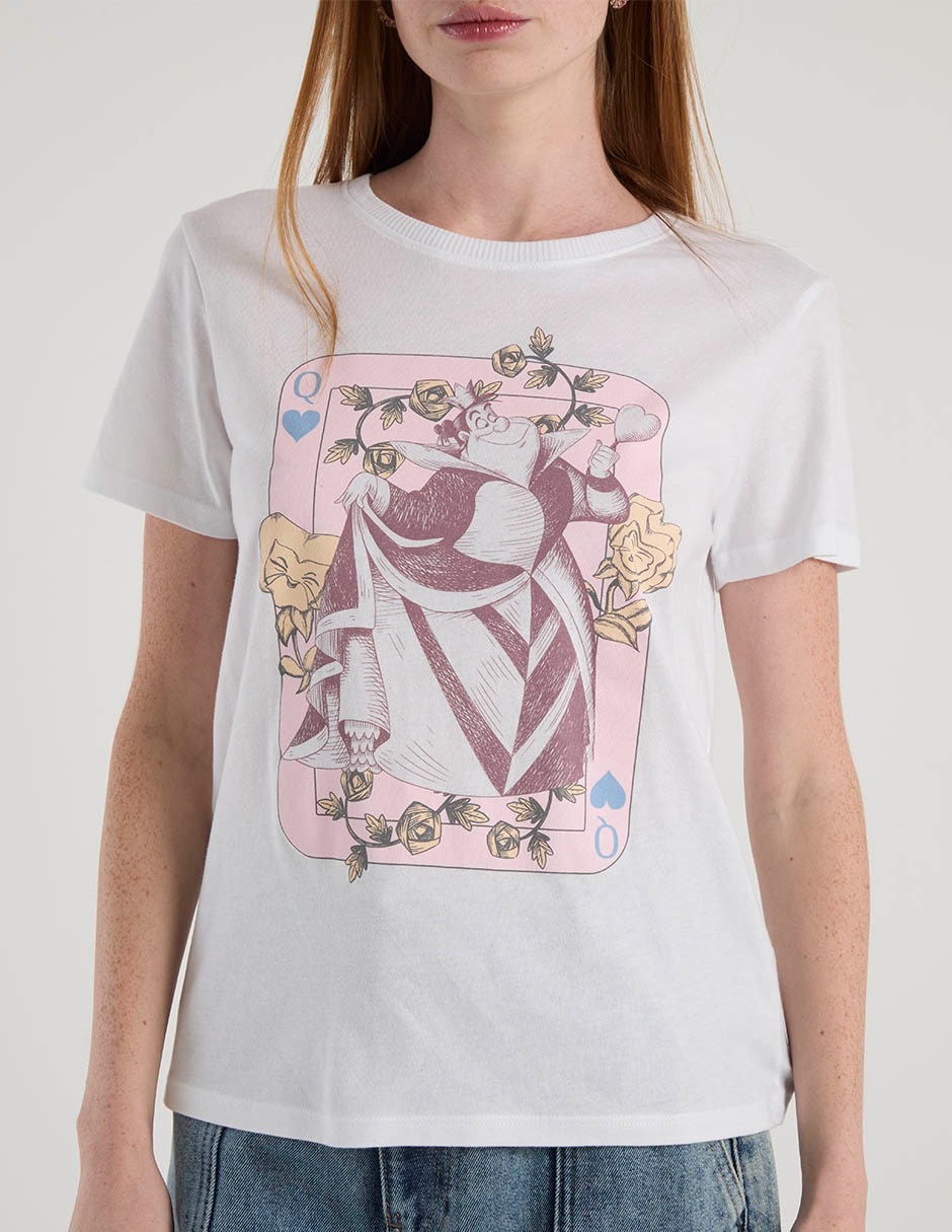 Playera manga corta Alice in Wonderland cuello redondo para mujer 6