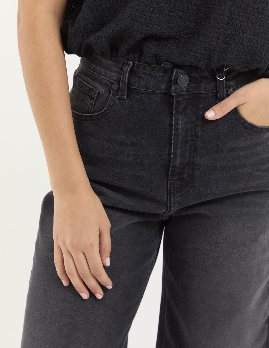 Jeans relaxed straight cintura media para mujer 4