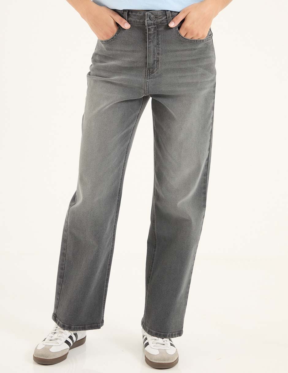 Jeans straight cintura media para mujer