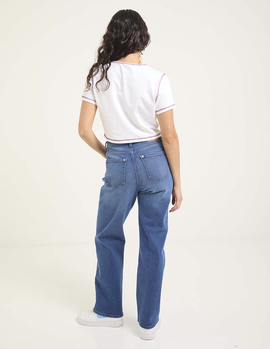 Jeans straight cintura media Non Stop para mujer