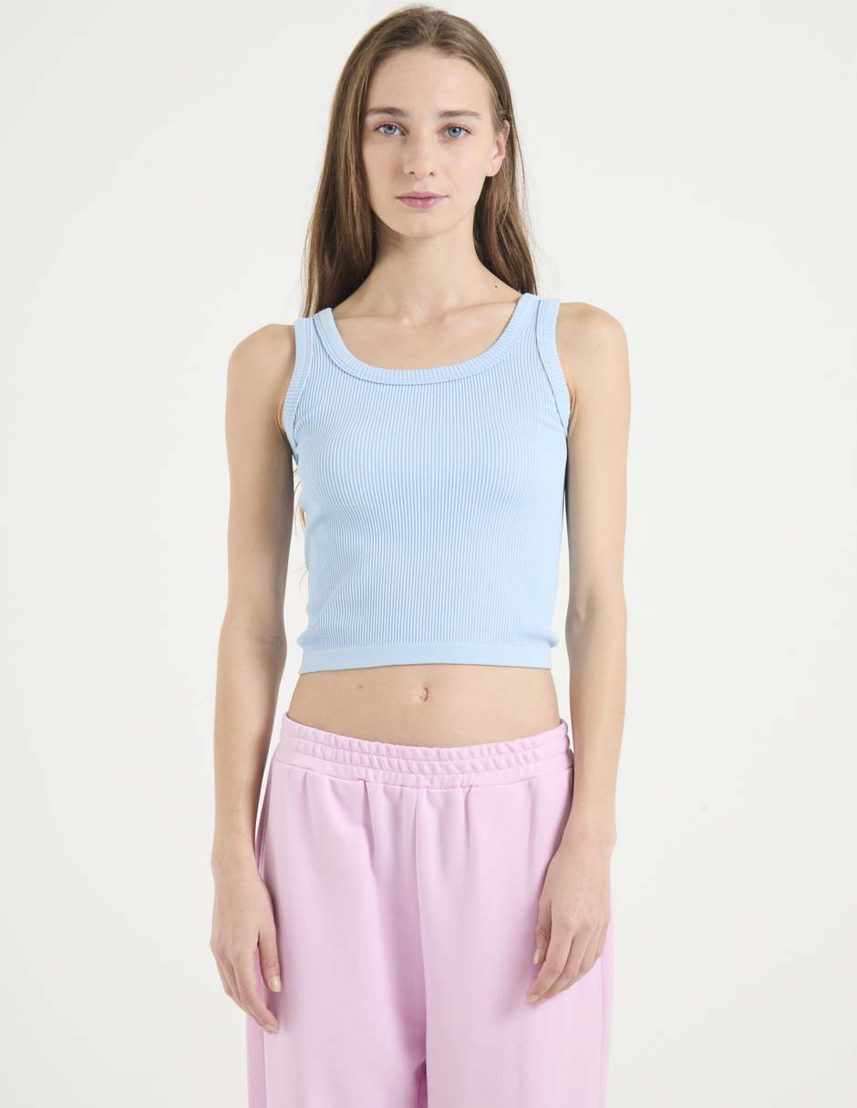 Top cuello redondo tirante ancho