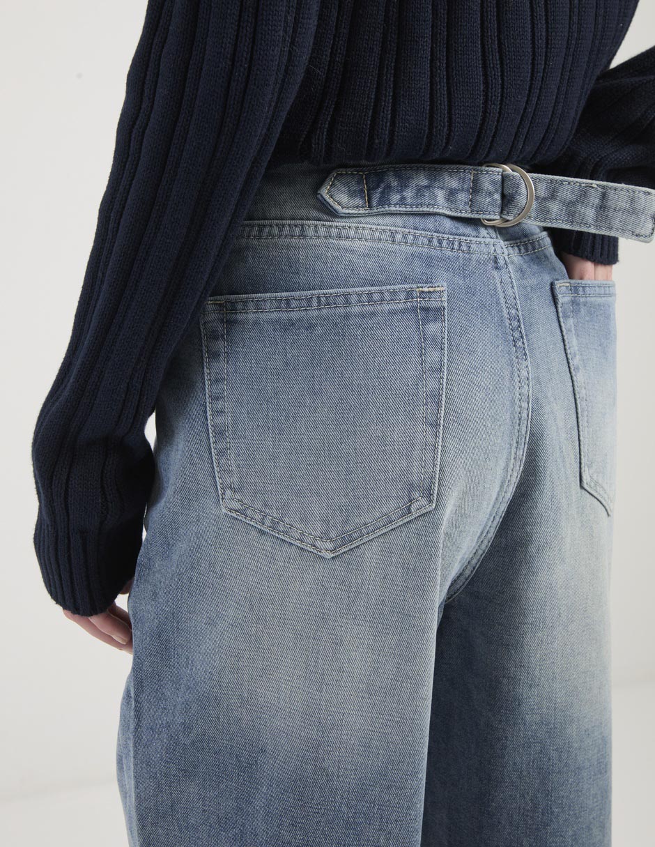 Jeans straight corte cintura para mujer 5