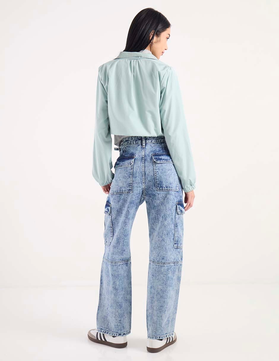 Jeans cargo relajado para mujer 2