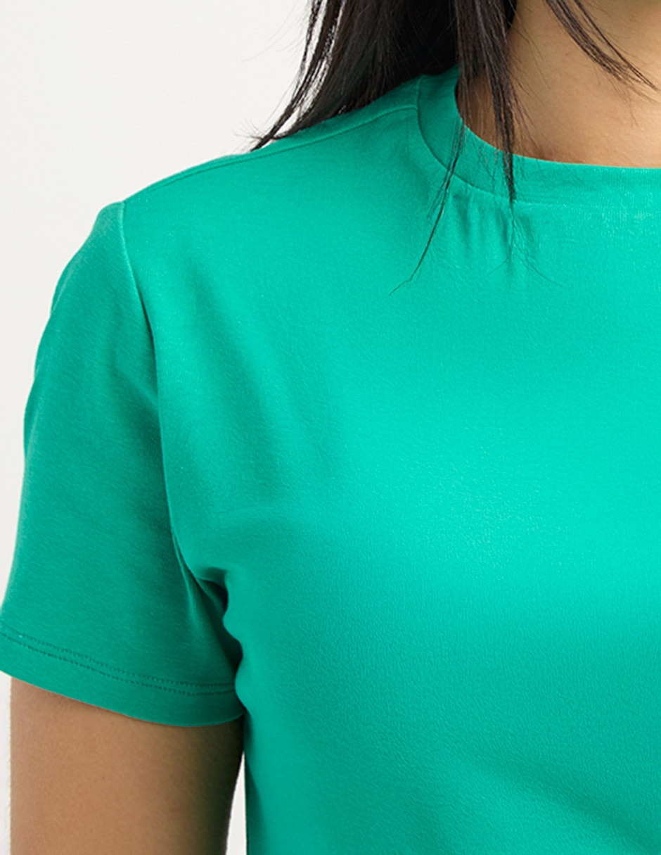 Playera manga corta cuello redondo para mujer 4