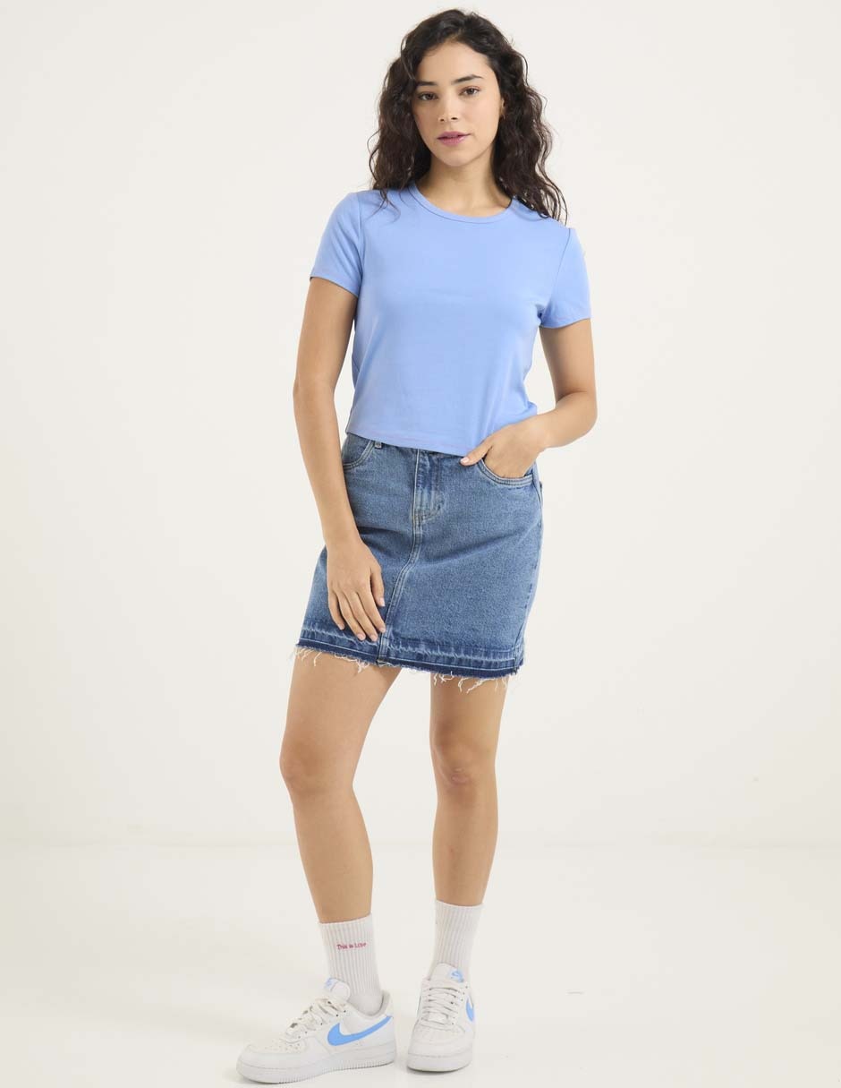 Playera manga corta cuello redondo para mujer 3