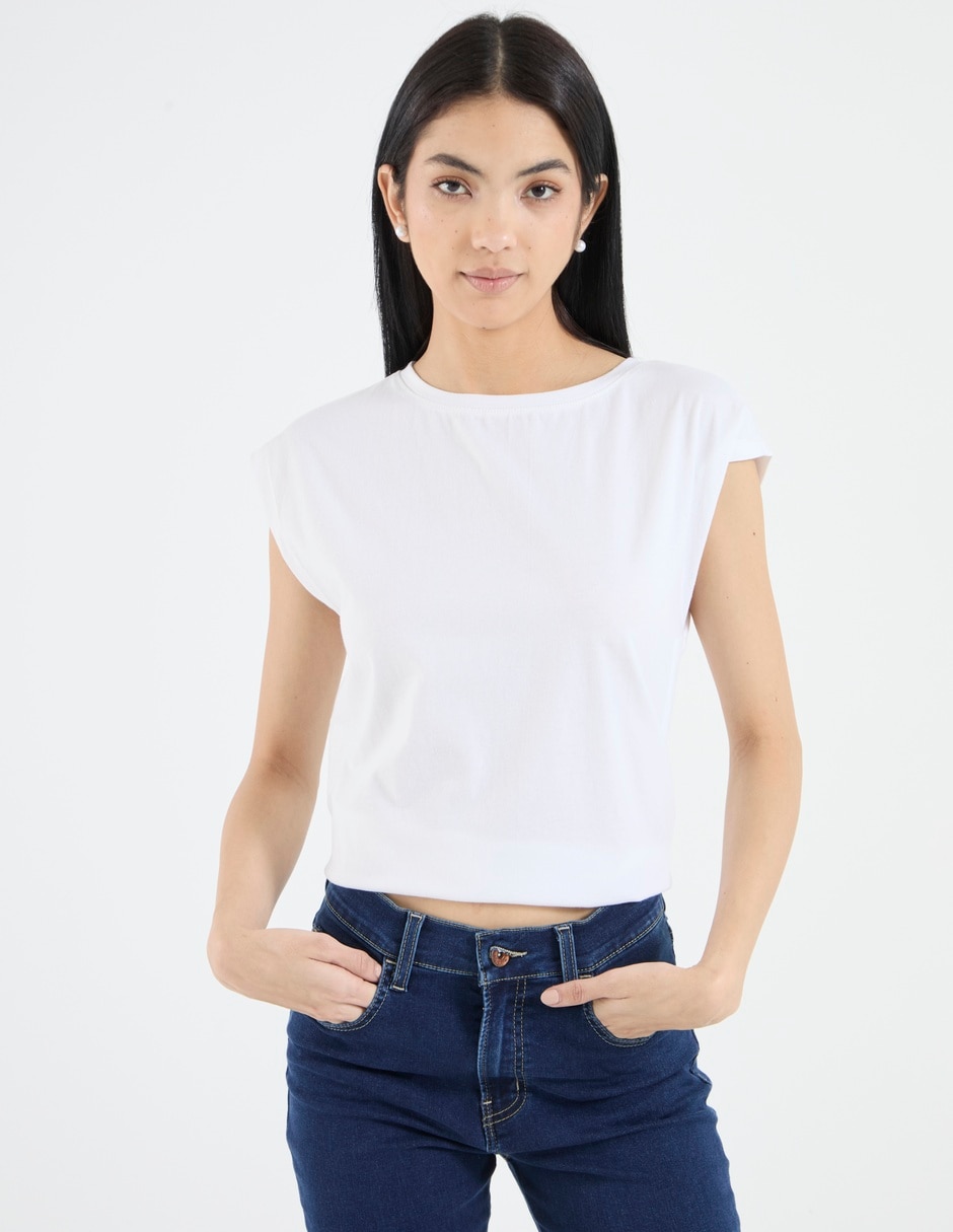 Playera manga corta cuello redondo para mujer Playera manga corta cuello redondo para mujer