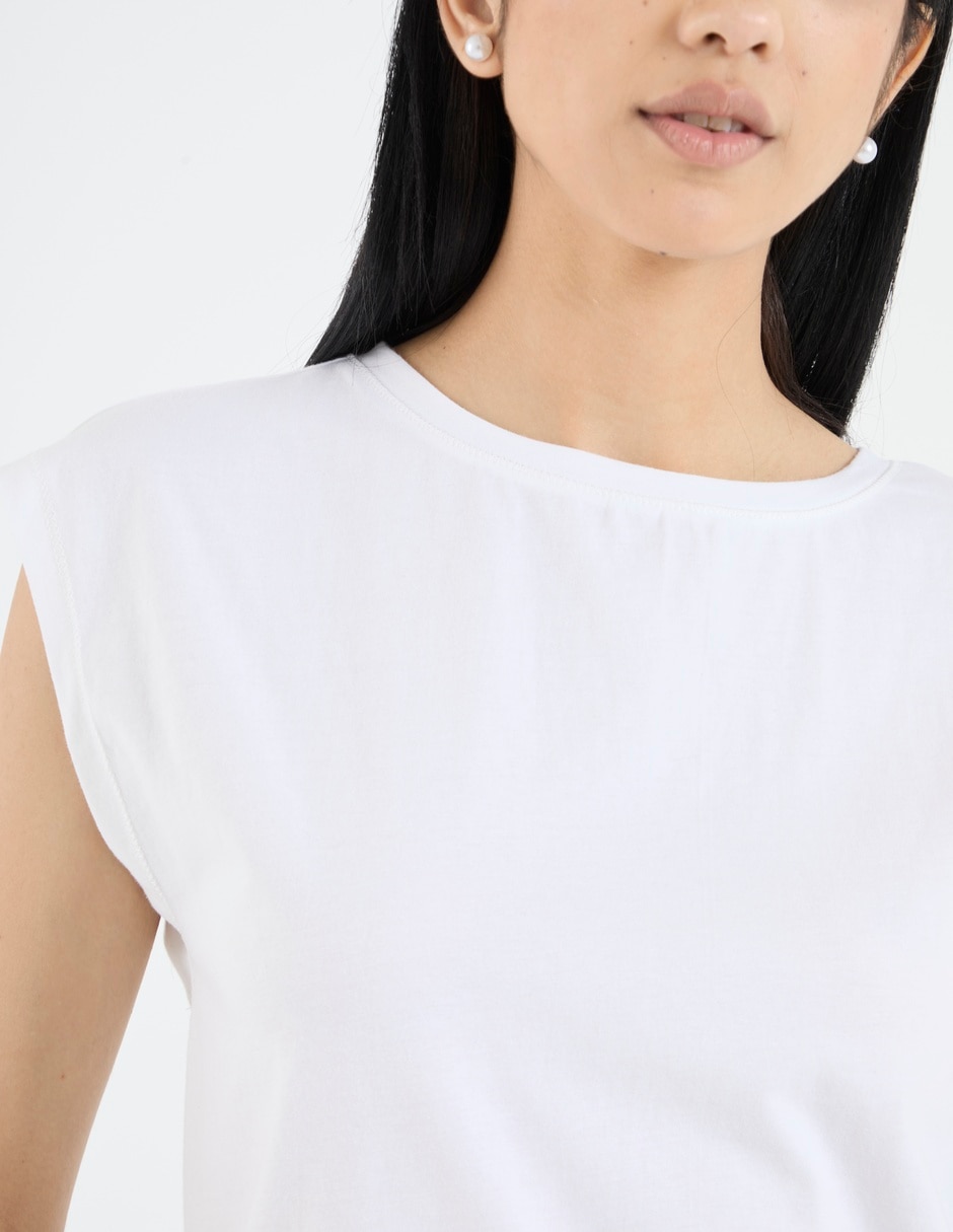 Playera manga corta cuello redondo para mujer 4