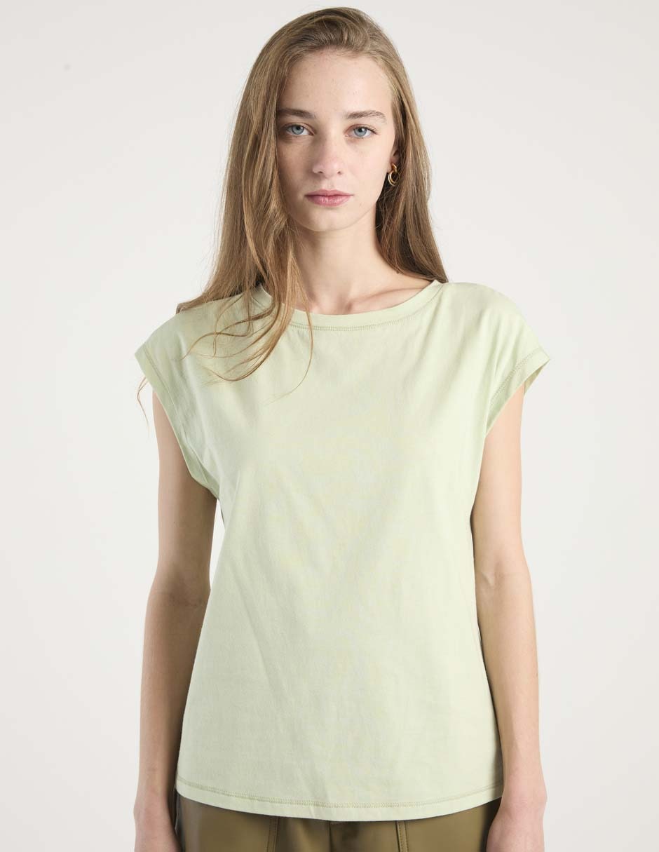 Playera manga corta cuello redondo para mujer Playera manga corta cuello redondo para mujer