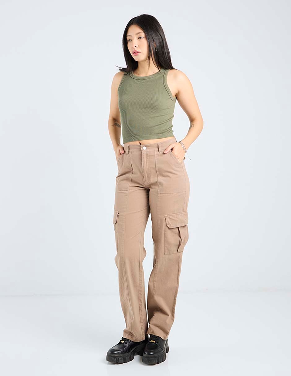Pantalón cargo straight para mujer 2