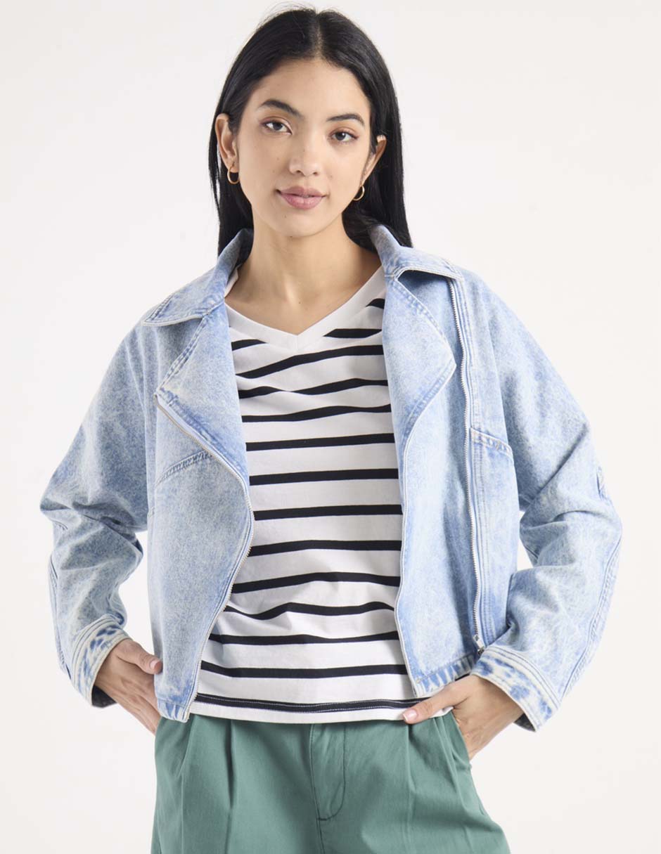 Chamarra denim de mezclilla para mujer