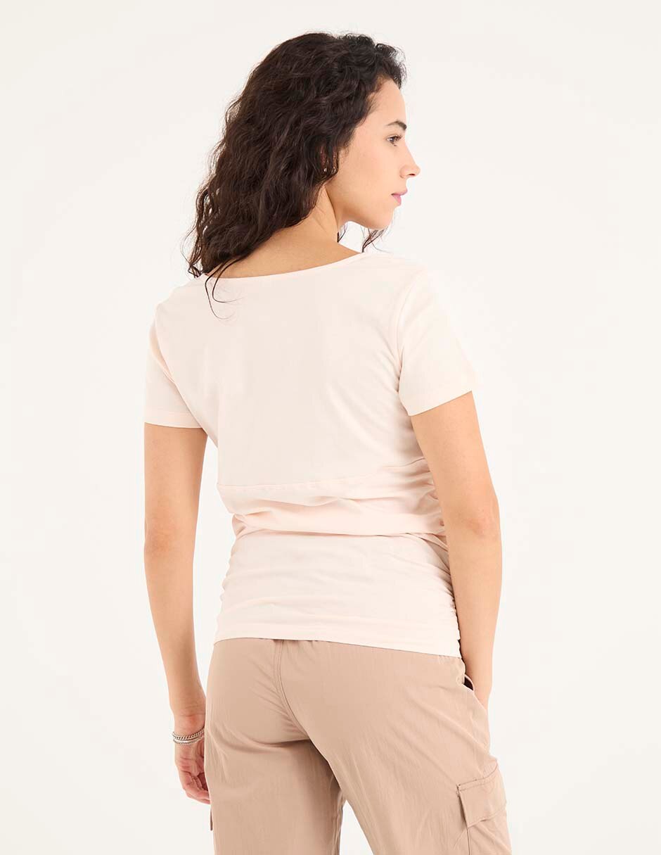 Playera manga corta cuello V para mujer 2