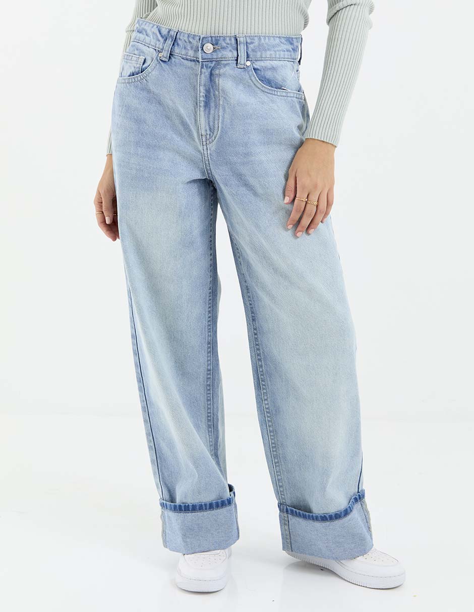 Jeans relaxed amplio corte cintura para mujer Jeans relaxed amplio corte cintura para mujer