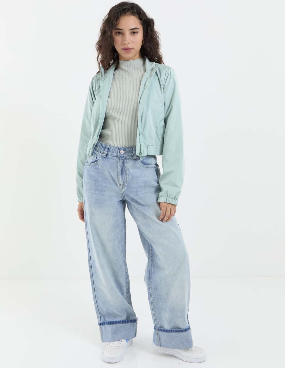 Jeans relaxed amplio corte cintura para mujer 3