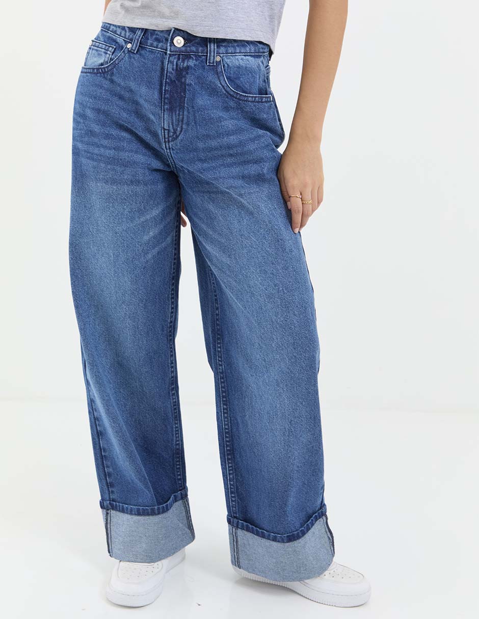 Jeans relaxed amplio corte cintura para mujer Jeans relaxed amplio corte cintura para mujer