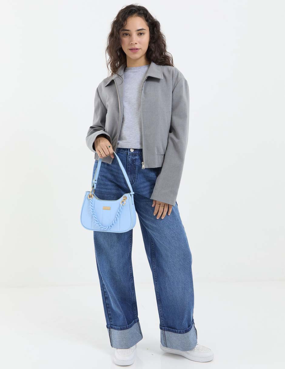 Jeans relaxed amplio corte cintura para mujer 3