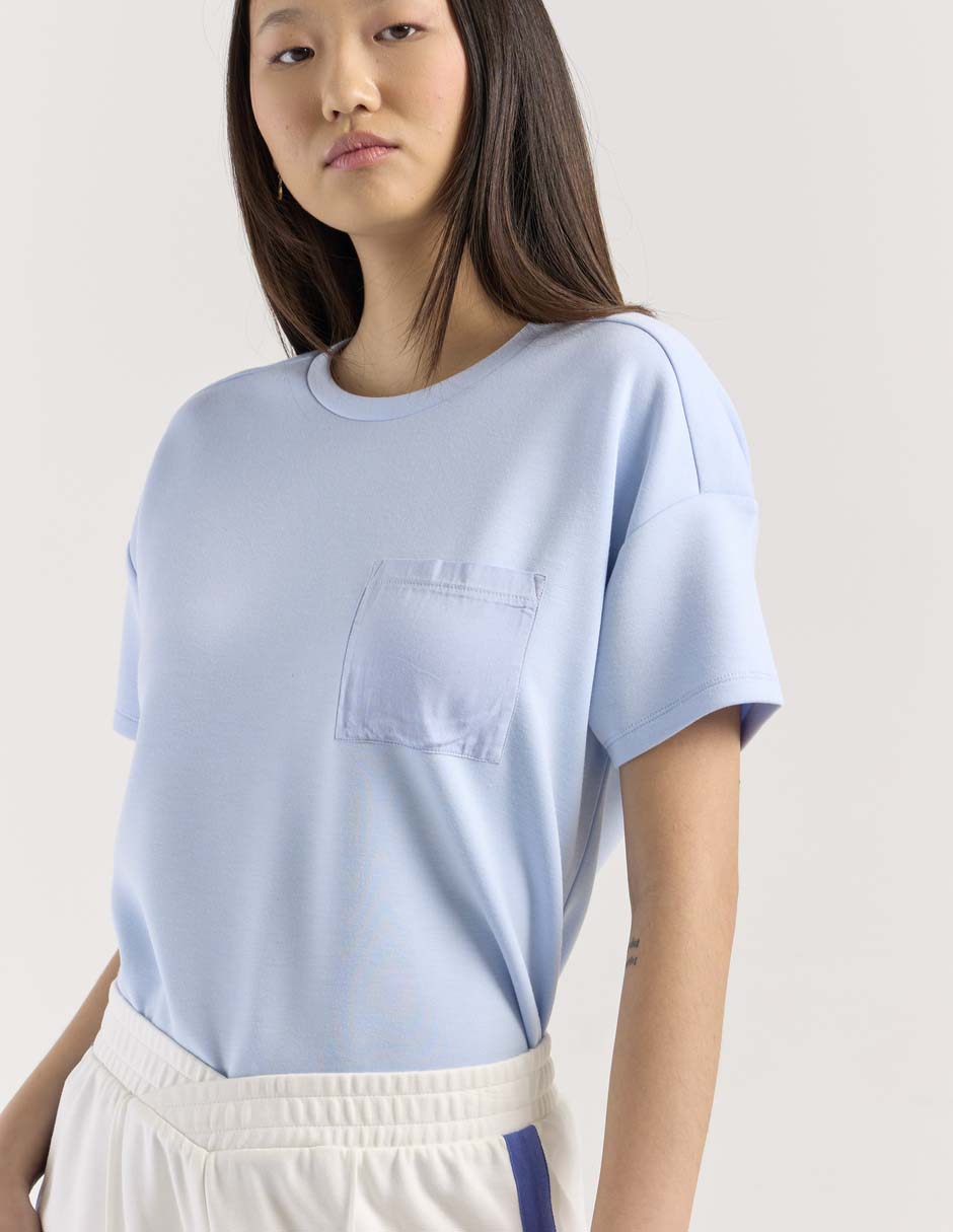 Playera manga corta cuello redondo para mujer 4