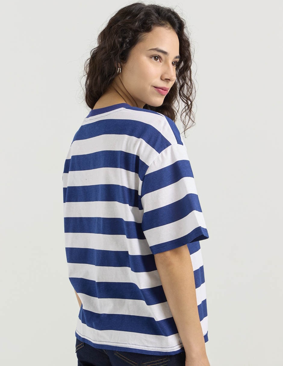 Playera manga al codo cuello redondo para mujer 2
