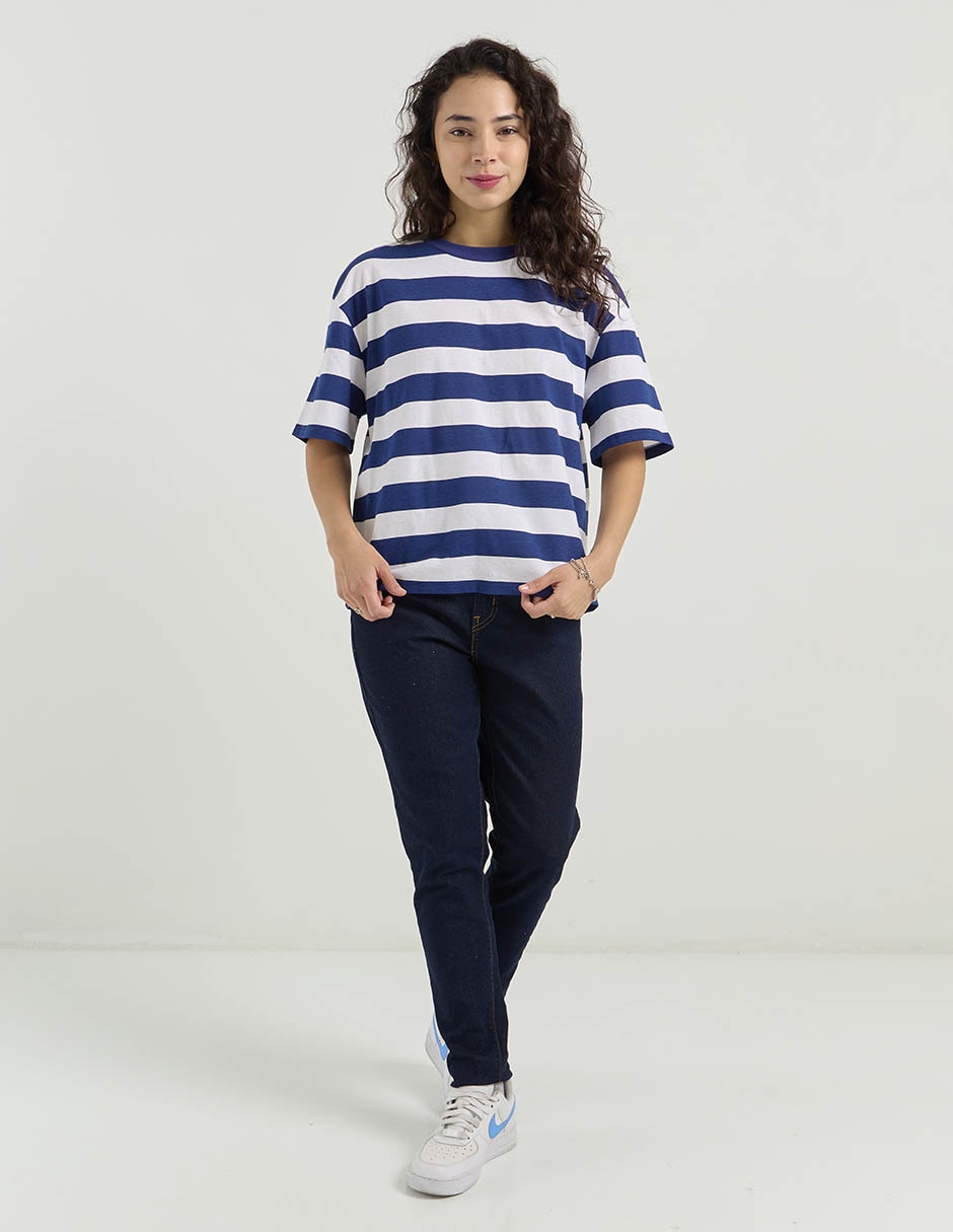 Playera manga al codo cuello redondo para mujer 3