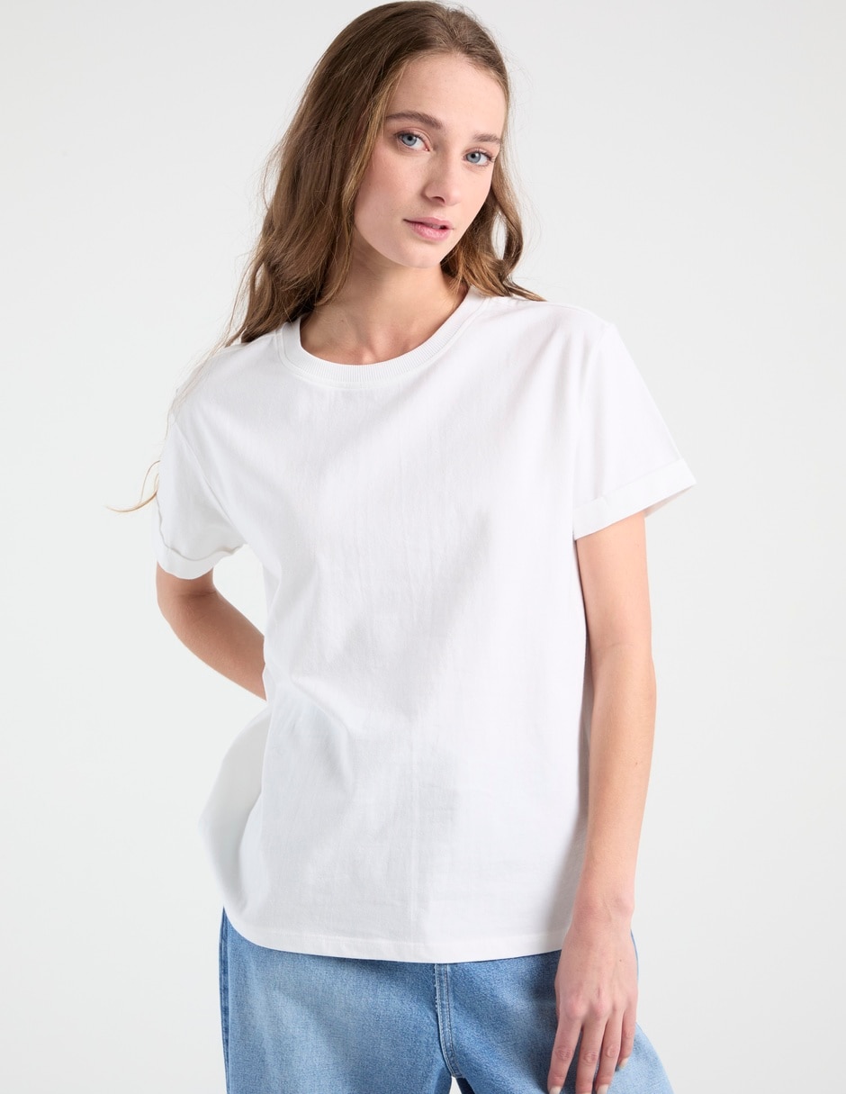 Playera manga corta cuello redondo para mujer Playera manga corta cuello redondo para mujer