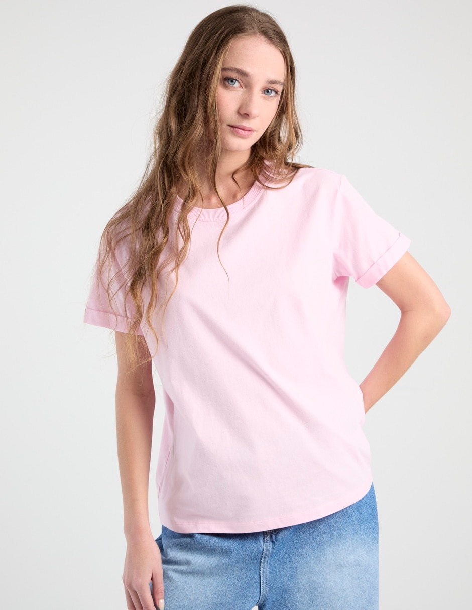 Playera manga corta cuello redondo para mujer Playera manga corta cuello redondo para mujer