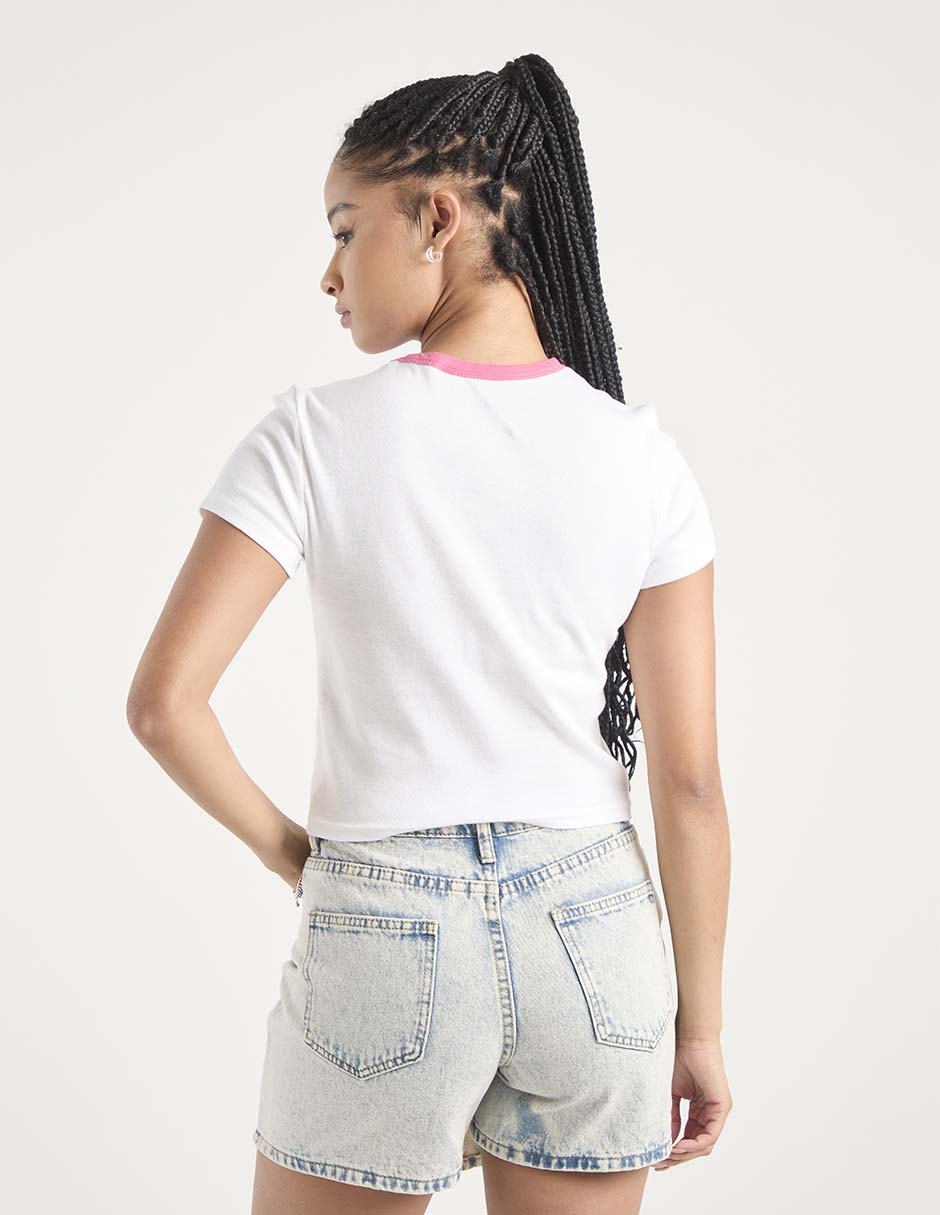 Playera manga corta cuello redondo para mujer 2