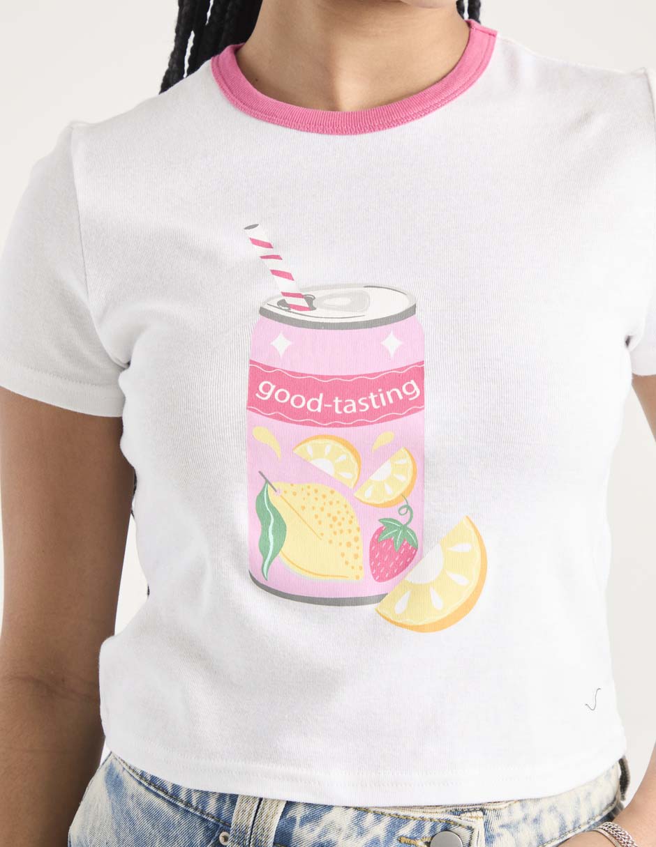 Playera manga corta cuello redondo para mujer 4