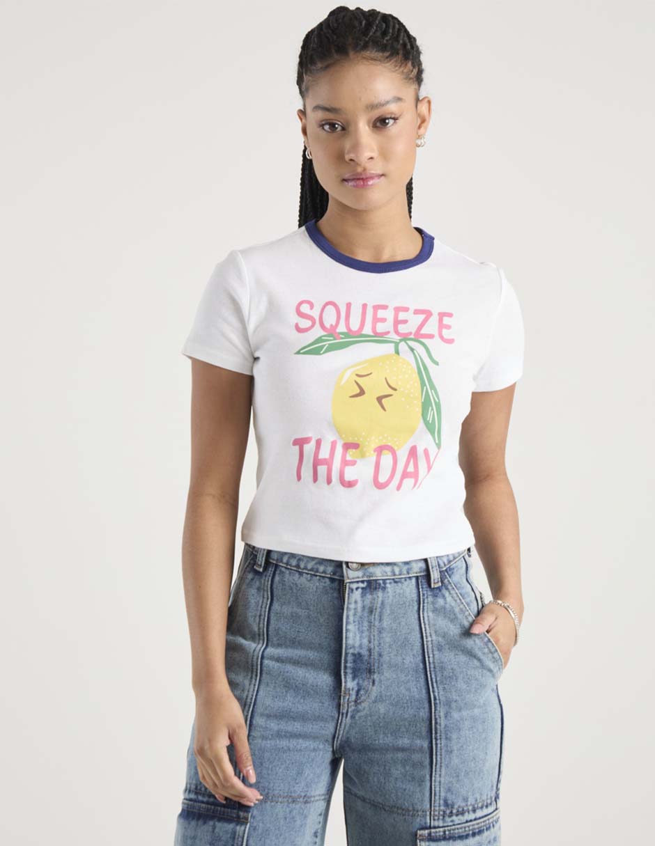 Playera manga corta cuello redondo para mujer Playera manga corta cuello redondo para mujer
