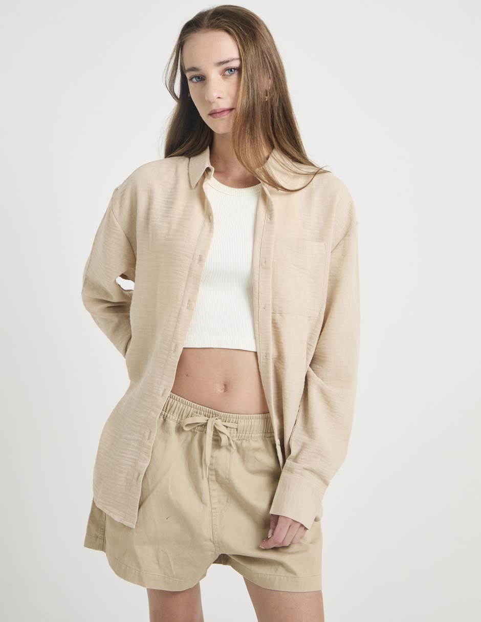 Blusa camisera manga larga para mujer Blusa camisera manga larga para mujer