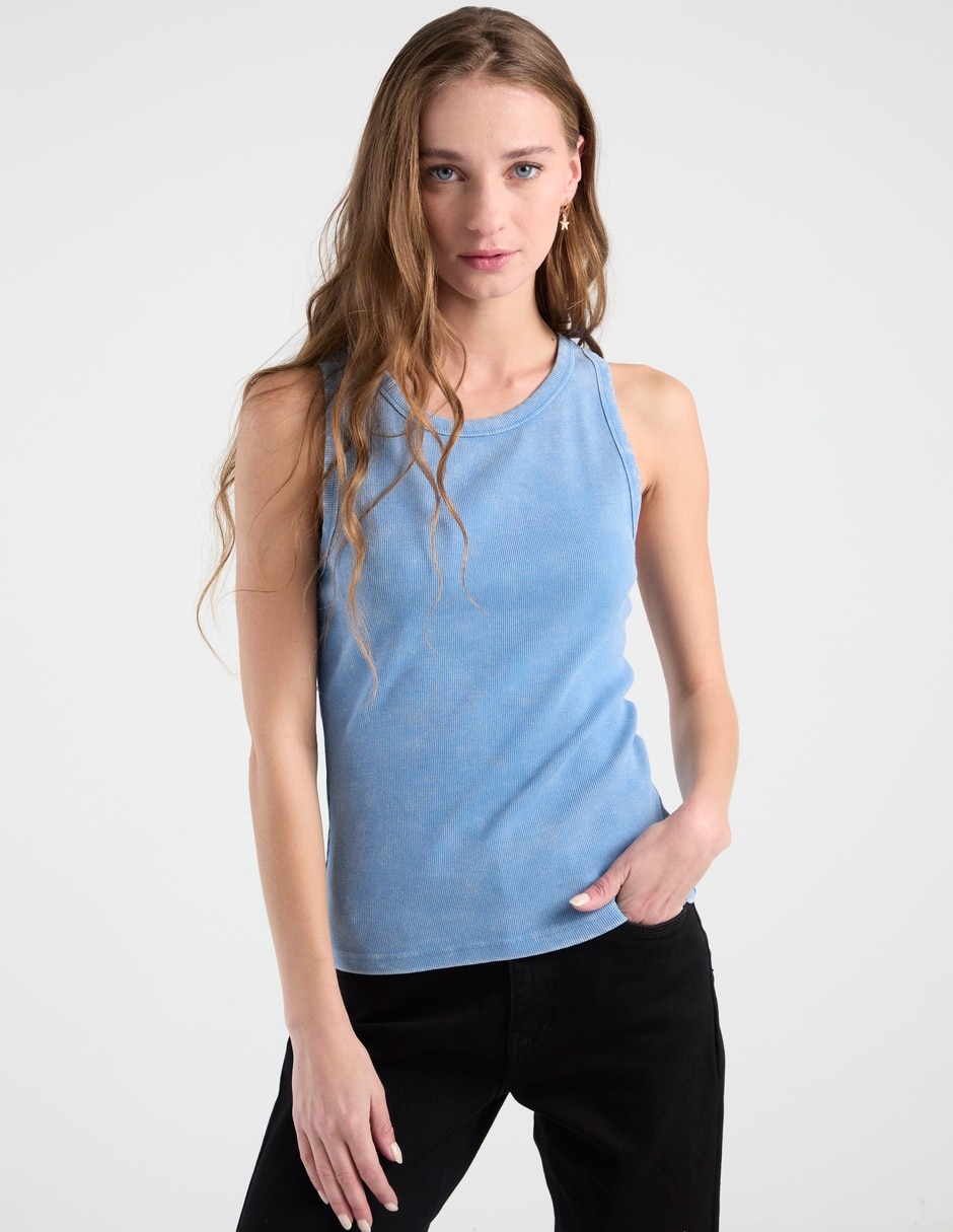 Top cuello redondo tirante ancho Top cuello redondo tirante ancho