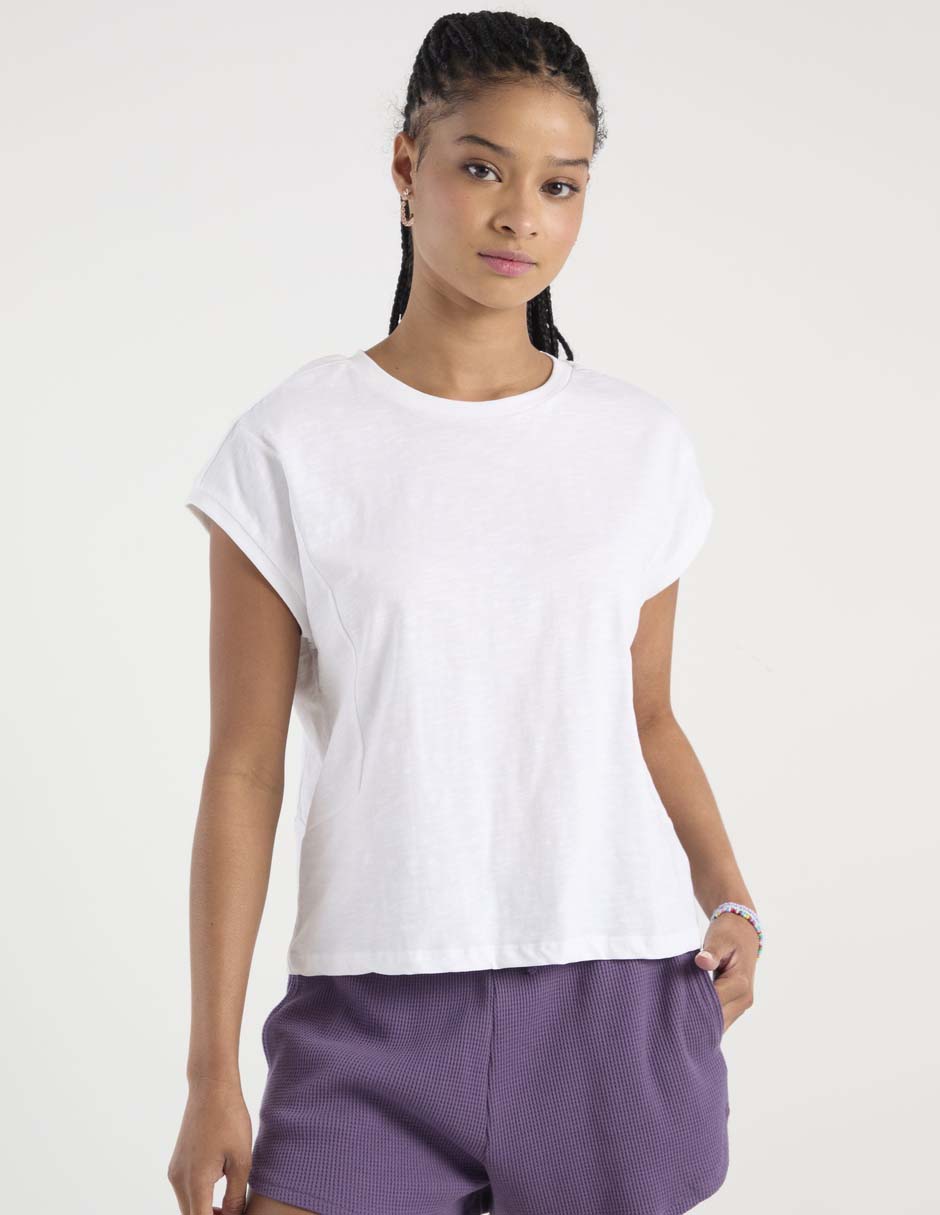 Playera manga corta cuello redondo para mujer 2