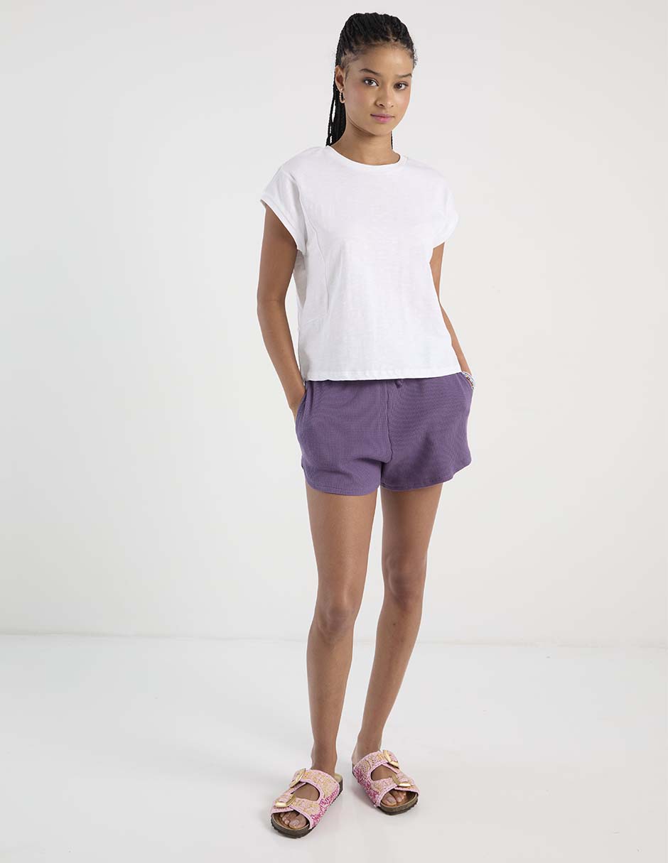 Playera manga corta cuello redondo para mujer 3