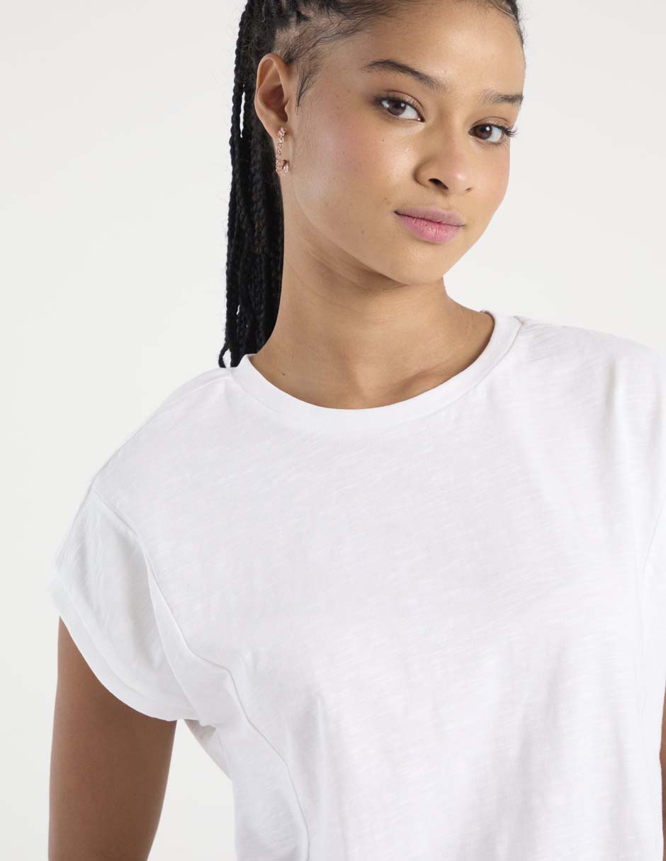 Playera manga corta cuello redondo para mujer 4