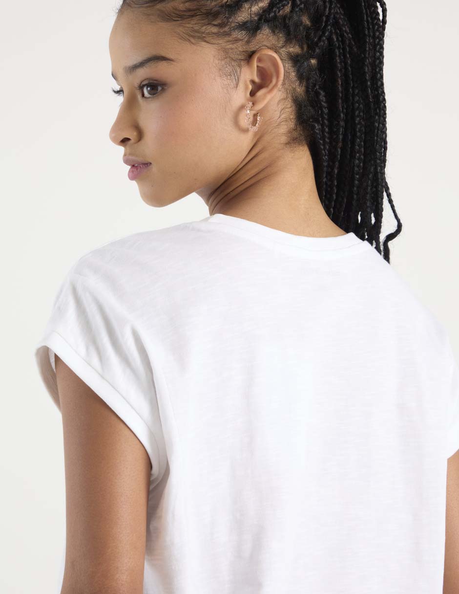 Playera manga corta cuello redondo para mujer 5