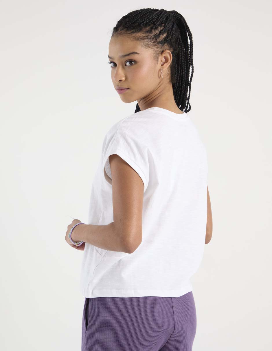 Playera manga corta cuello redondo para mujer 6