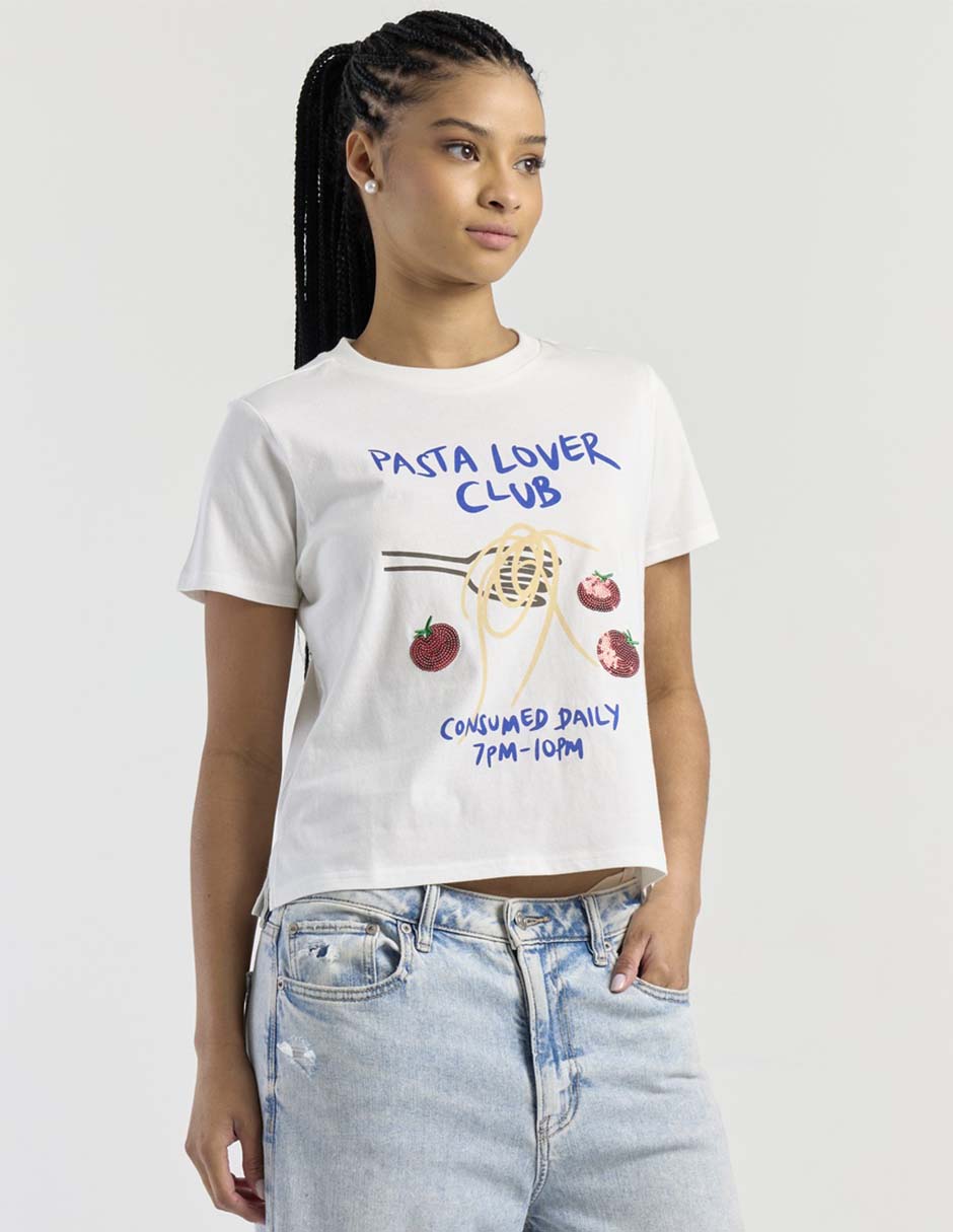 Blusa manga corta cuello redondo para mujer 2